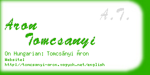 aron tomcsanyi business card